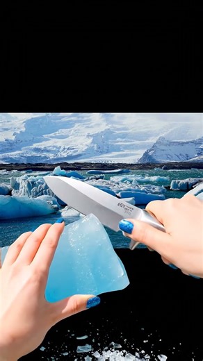 ASMR Icelandic iceberg cutting - do not try this at home!