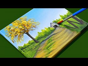 How to Paint Country Road Home | Acrylic Painting for Beginners | Acrylic Painting Tutorial