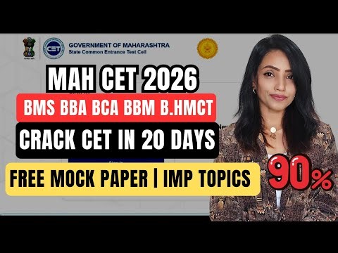 CRACK MAH CET 2026 IN 20 DAYS | FREE MOCK PAPER | IMP TOPICS | CHEAT SHEET TO SCORE 90%ILE +