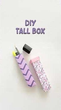 DIY Tall Stationery Box 📦✏️ | Easy Desk Organizer | Handmade Storage Idea #Shorts