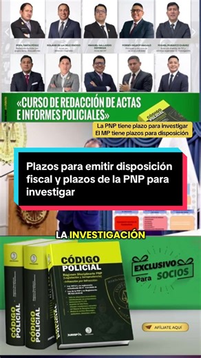Plazos para disposición fiscal y plazo de investigación PNP
