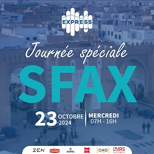 🎙️ Journée Spéciale SFAX 🎙️ Ne manquez pas notre émission spéciale en direct de Sfax ce mercredi 23 octobre 2024 de 7h à 16h sur les ondes d'Express FM ! 🚀 Nous mettrons à l'honneur cette ville avec des invités locaux, des débats enrichissants et des reportages exclusifs. Découvrez les enjeux économiques, culturels et sociaux qui façonnent le quotidien de la ville de Sfax. 🔵 Rejoignez-nous pour une journée riche en découvertes et discussions sur les projets d’avenir de cette ville dynamique 