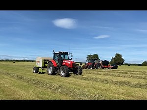 Cumbrian Silage 2022. Round baling and wrapping with Massey Ferguson 6465 and 390.