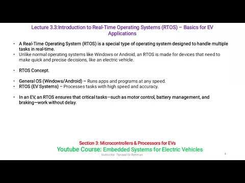 Lecture 3.3 Introduction to Real-Time Operating Systems (RTOS) – Basics for EV Applications