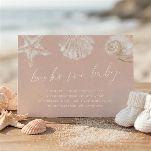 Sea You Soon Baby Shower Books for Baby Card Girl, Nautical Baby Shower Book Request Printable Boy, Coastal Ocean Theme Shower Insert, Sb182 - Etsy