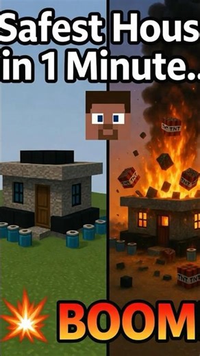 I Tried Building the Safest Minecraft House in 60 Seconds... Gone Wrong 🤣🔥 #shorts #minecraft