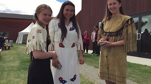 Students at Yukon's First Nations graduation ceremony commemorated the milestone by wearing hand sewn, traditional regalia. The ceremony was on Friday in Whitehorse. Watch with the sound on to hear about the regalia. (Video: Wayne Vallevand) | CBC Yukon