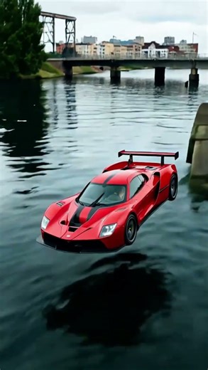 🚗💦 Mobil Balap Jumping & Terjun ke Sungai! 😱🌊 #Shorts