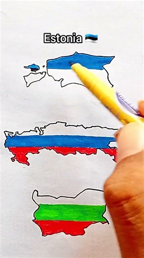 Draw Flag Map of Estonia 🇪🇪 #estonia