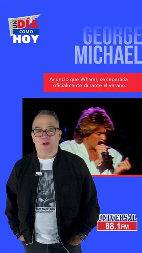 #UnDiaComoHoy #GeorgeMichael anunció que ¡Wham! se separaría oficialmente durante el verano europeo. ¡Wham! se convirtió en uno de los grupos Pop más exitosos de la década de los 80’s. Vendieron más de 30 millones de discos, en todo el mundo desde 1982 hasta 1986. Los sencillos “Wake Me Up Before You Go-Go”, “Everything She Wants” y “Careless Whisper” encabezaron la lista Billboard Hot 100, de los Estados Unidos. | Universal 88.1 FM