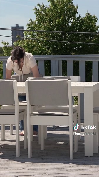 #ad I have a vision for my deck and it’s slowly coming together! Really happy with this @Cozey table so that I can host my friends for magical dinners. I feel so lucky to have this outdoor space and I can’t wait to grow some veggies and flowers 🩵🐬🥬 #cozey