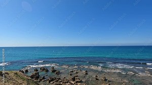 A view from above on the wild beach of the city of Hadera - Israel