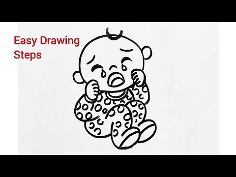Draw a baby crying easy step by step || how to draw a crying baby