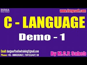 C - LANGUAGE tutorials || Demo - 1 || by Mr. M.C.P. Saheb On 29-09-2022 @7PM IST