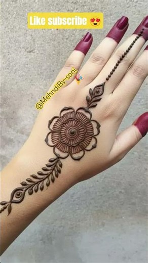 Easy and simple back side mehndi design 🌿🌸🎀#easymehndidesign #shorts #ytshorts#henna#mehndi#like ☘️💞