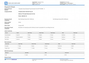 Free Daywork Sheet template (better than word doc or excel)