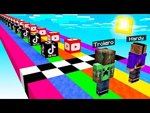 CARRERA LUCKY BLOCKS TIKTOK vs YOUTUBE! 😱💥 MINECRAFT ALEATORIO