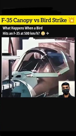 F-35 Canopy vs Bird Strike 💥 #F35 #Aviation #FighterJet #Defense #InsaneImpact #Shorts #Viral