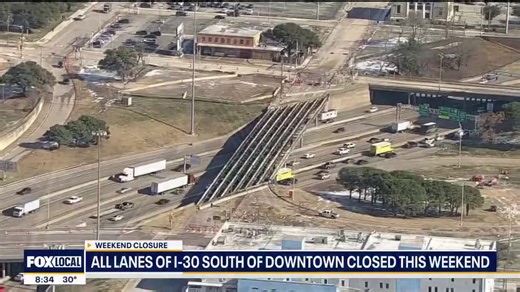 I-30 in downtown Dallas to be closed this weekend