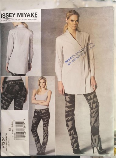 Vogue V1204 sewing pattern – Issey Miyake tunic pants size 14-20 UNCUT