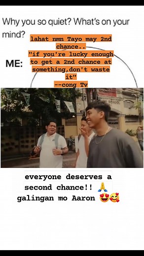 2.3M views · 67K reactions | lahat nmn Tayo may 2nd chance.. "if you're lucky enough to get a 2nd chance at something,don't waste it" --cong Tv #congtv #Aaron #Congtvlangmalakas #cttocredittotherightfulowner #reelsfbシ | Mis K Bye | Facebook