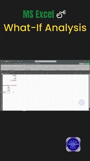 MS Excel లో How to apply What-If Analysis | 1 Minute Shortcut Trick | Tech Talks With Raju