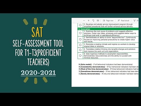 Guide for SAT: Self-Assessment Tool for Teacher 1-3 (Proficient Teacher) for 2020-2021