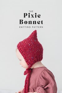 Pixie Bonnet Knitting Pattern: Elf Hat With Scarf (PDF Download) Baby Child Adult Sizes - Etsy