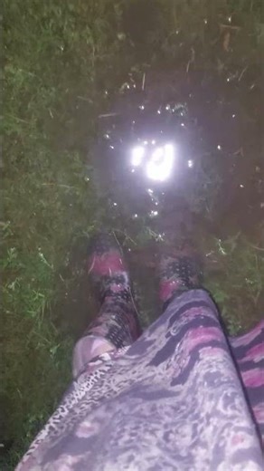 Walking through puddles after the rain