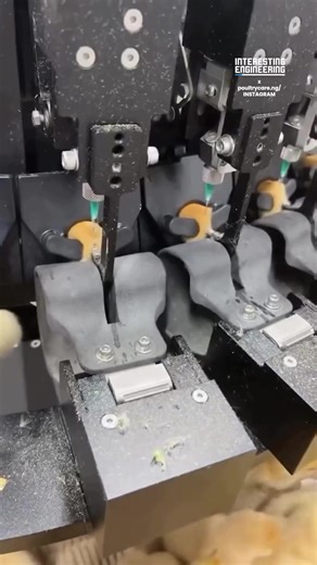 This machine injects medicine into chicks mechanically, preparing them for transport. 🎥 poultrycare.ng / IG | Interesting Engineering