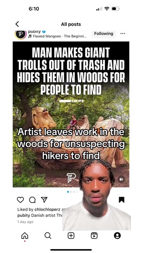 Artist leaves work in the woods for unsuspecting hikers to find #hikersoftiktok #nature #thewoods #naturetrail