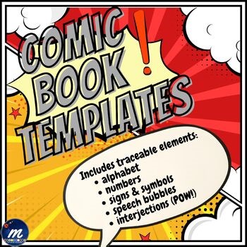 Comic Strip Templates, Speech Bubbles, Sound Effects, Letters & Numbers, tools