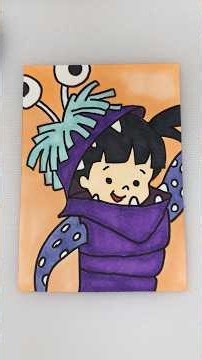 Coloring #Boo from #Monsters, Inc. 👻💜 | Too Cute! #asmr #markerart