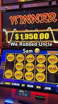 We just robbed Uncle Sam 🤣 #gambling #casino #slots #money #funny