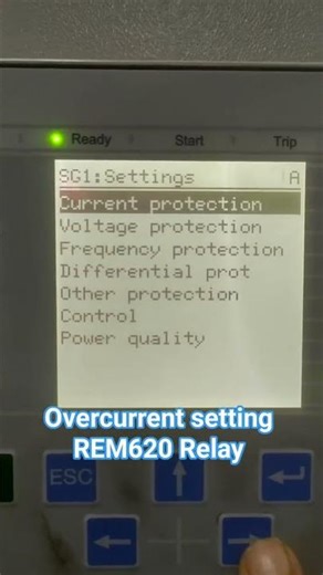 Motor Overcurrent SettingABB REM620 Protection Relay #automobile #electrical#electronics#electrician