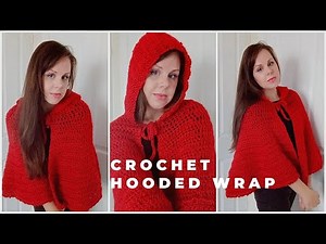 CROCHET EASY HOODED SHAWL/WRAP/CAPE | Crochet The Scarlet Shawl Beginner Tutorial & Free Pattern