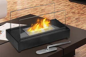 This warming, soothing fireplace burns cleanly and smoke-free on your coffee table