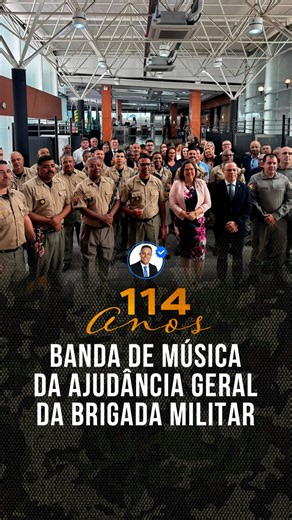 Deputado Estadual Sabino on Instagram: "A abertura da Exposição Fotográfica em celebração aos 114 anos da Banda de Música da Ajudância-Geral Marcial da Brigada Militar é uma justa homenagem a quem, através da música, eterniza momentos marcantes da nossa história. Mais do que notas e instrumentos, essa Banda representa disciplina, cultura e compromisso com o povo gaúcho. Que esse legado siga inspirando gerações! #114Anos #BrigadaMilitar #BandaMarcial #HistóriaETradição"