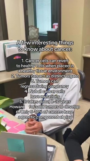 A few things to know about cancer! 👩‍⚕️🩺⬇️ ⁃ Cancer cells can revert to healthy cells when placed in a normal tissue environment. Researchers have found that restoring specific external signals, like contact with a structured matrix or healthy tissue, can cause cancer cells to stop dividing, reorganize, and behave like normal cells, despite having cancer-associated mutations. So, even heavily mutated cells can potentially be guided back to a non-malignant state under the right conditions. Canc