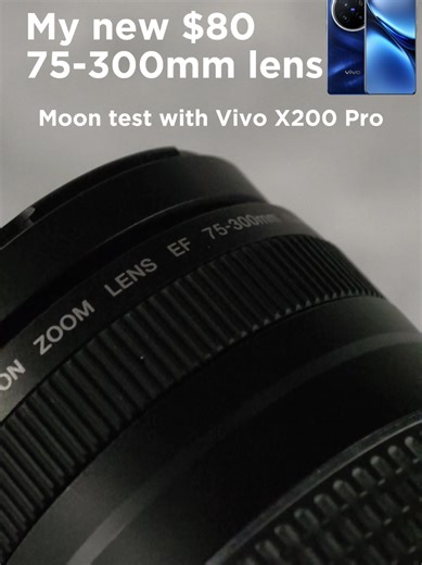 Vivo x200 pro vs canon eos 700d moon test 75-300mm lens #vivo #photography #techtok #canon #течток