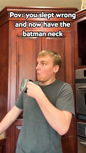 We hate the batman neck #sleepfail #neckpain #relatable