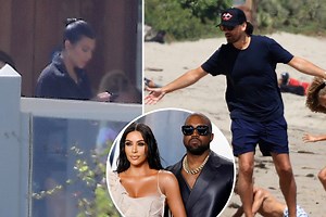 Scott Disick plays with Kardashian kids during Malibu beach day with Kourtney as Kim reunites with Kanye West in Wyoming