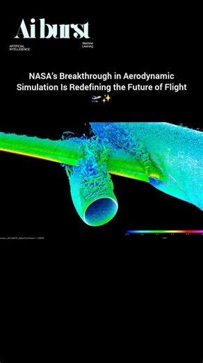 Ai burst ⚡️| AI | Tech on Instagram: "NASA has unveiled one of its most advanced AI-powered aerodynamic simulations to date — a cutting-edge system that models how air moves around aircraft during takeoff, flight, and landing with incredible precision. This revolutionary simulation helps scientists and engineers visualize complex airflow patterns, including turbulence, vortices, pressure gradients, and drag forces, in ways that were previously impossible. By digitally recreating the physics of f