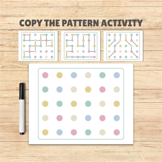 Copy the Pattern Activity | Fine Motor & Visual Skills Printable for Preschool and Kindergarten - Etsy
