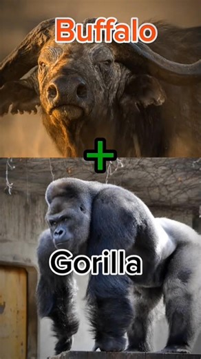 Buffalo + Gorilla Hybrid #shorts #ai#hybrid #animals