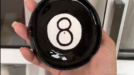 Woman makes a 8 ball pool plate using ceramic *Fun DIY Ceramic Crafting*