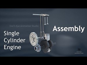 Single Cylinder Engine Assembly | Piston Head | Animation