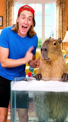 🐹 Capy’s Bubble Trap: The Fish Tank Prank Gone Wrong 🐠😂 #capybara #funny #comedy #movie