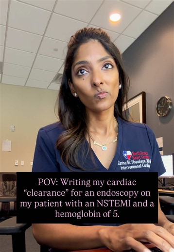 Love weighing the risk of a troponin of 5000 vs a hemoglobin of 5 🫠 GI 🫱🏾‍🫲🏽 Cardiology #egd #endoscopy #myocardialinfarction #hospitalist #internist