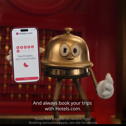 He's the biggest deal in hotel deals. Introducing Bellboy, our new spokesbell. | Hotels.com